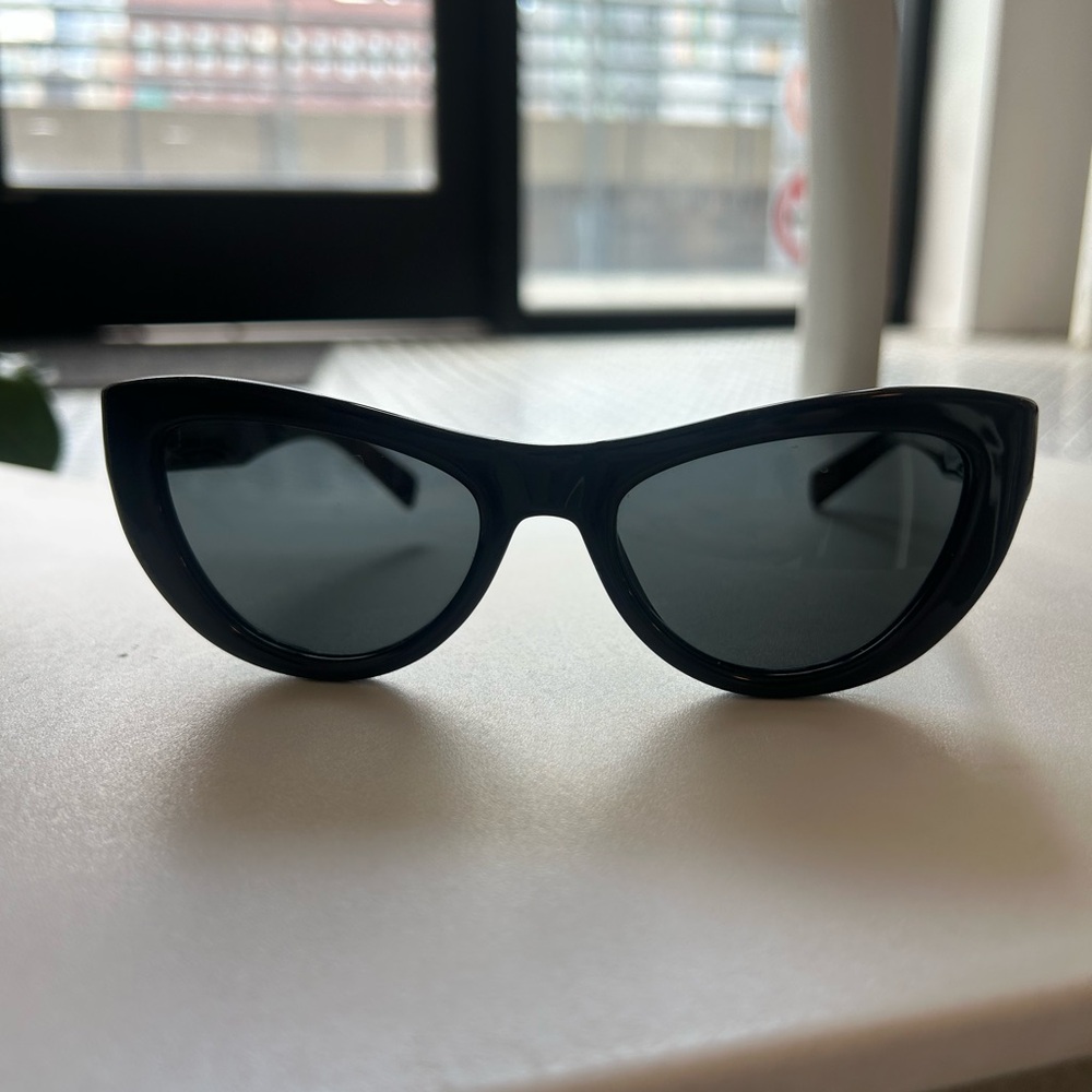 Saint Laurent Black Cat Eye Script Sunglasses